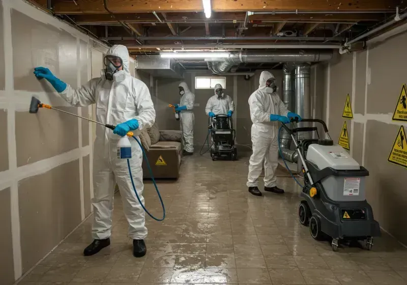 Basement Moisture Removal and Structural Drying process in Thorp, WI